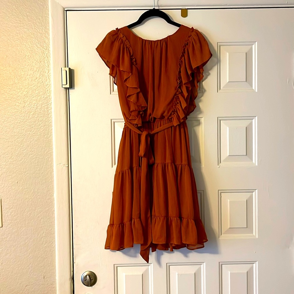 Burnt orange mini dress